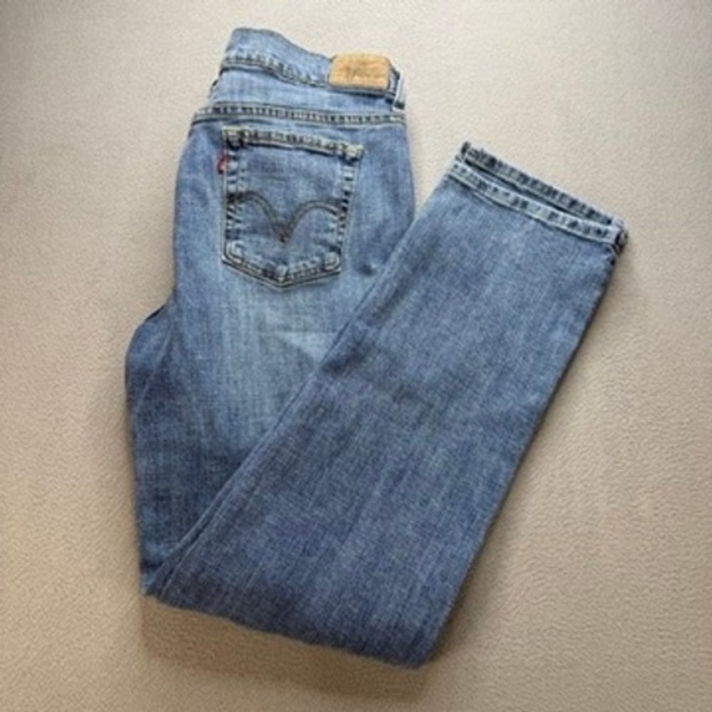 VTG Levi 505 Straight Leg Jeans Regular Fit 12 M Blue Denim Stretch Retro Y2K